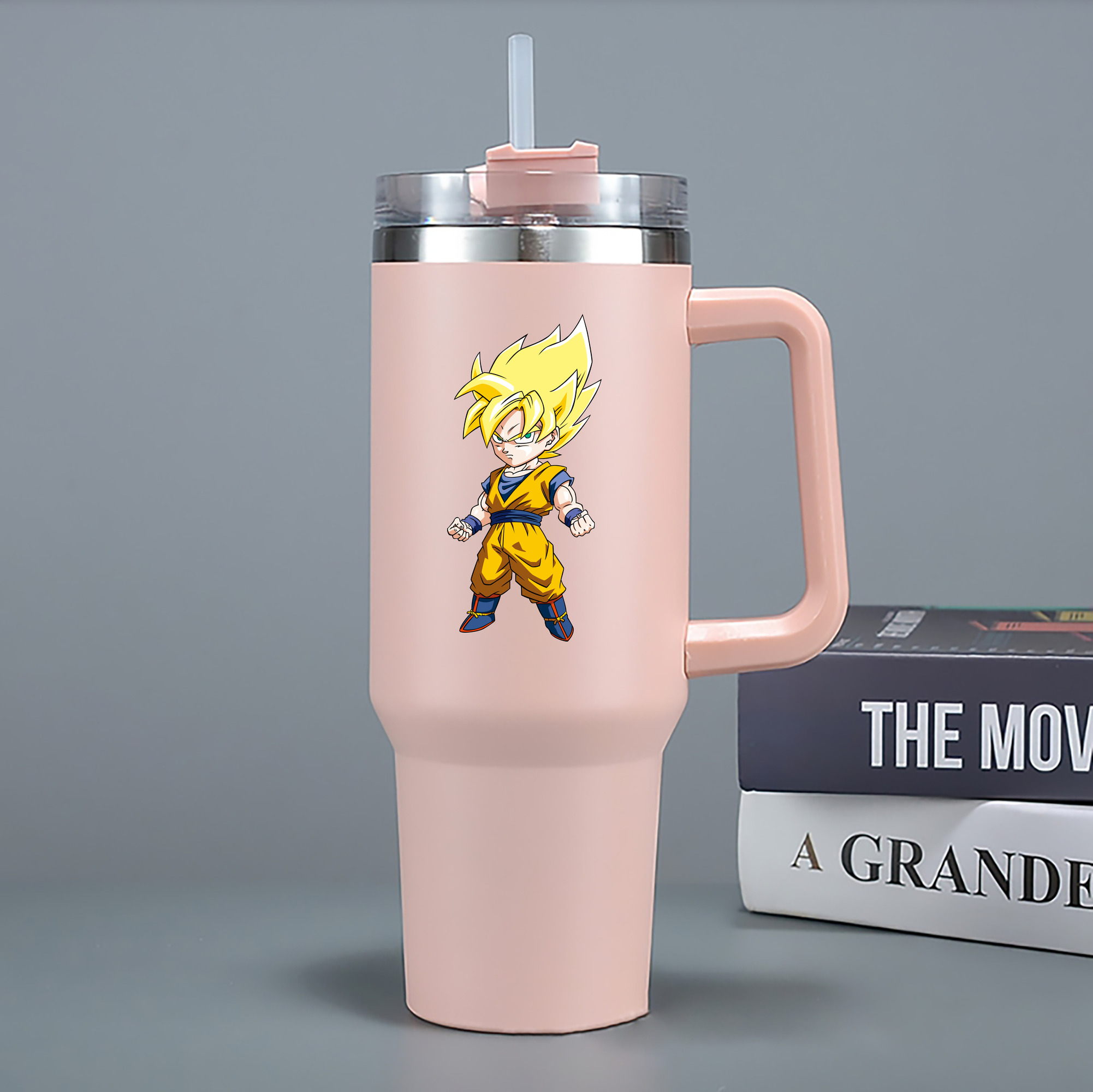 （画像用） ドラゴンボール 孫悟空（そん ごくう）Son Goku カカロット DRAGON BALL Kakarotto 1200mL車用タンブラー - クリスタルステッカー（プラスチックストロー付き）